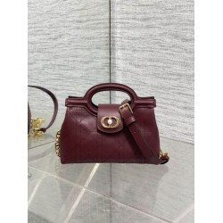 Replica Perfetta Borsa a mano Dior Jolie Top Handle Mini Chain bordeaux Imitazioni Fake