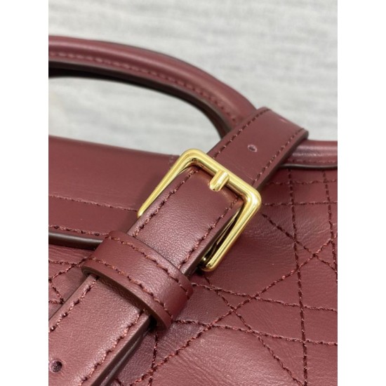 Replica Perfetta Borsa a mano Dior Jolie Top Handle Mini Chain bordeaux Imitazioni Fake