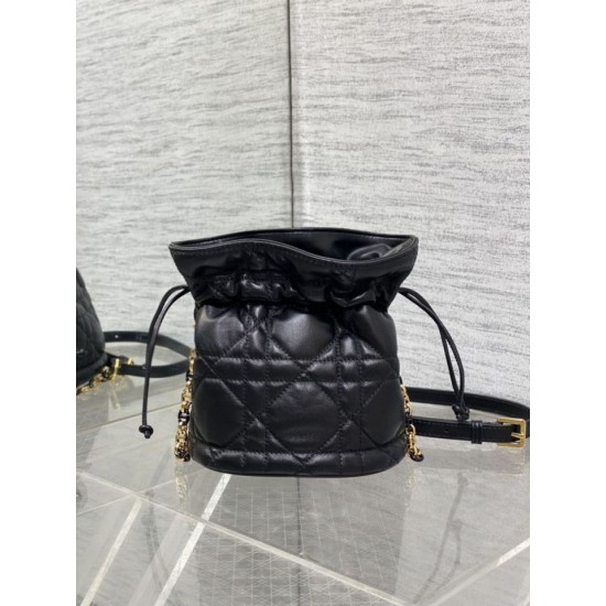 Replica Perfetta Borsa a secchiello Dior 30 Montaigne Mini Nero Imitazioni Fake