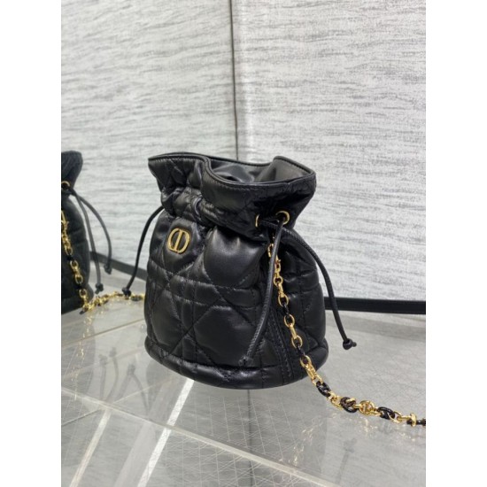 Replica Perfetta Borsa a secchiello Dior 30 Montaigne Mini Nero Imitazioni Fake