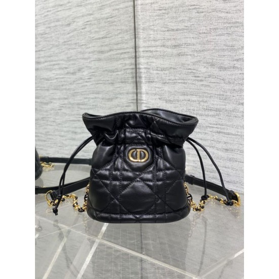 Replica Perfetta Borsa a secchiello Dior 30 Montaigne Mini Nero Imitazioni Fake