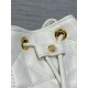 Replica Perfetta Dior piccola borsa a secchiello Dior Caro Latte Macrocannage Bianco Imitazioni Fake