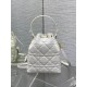 Replica Perfetta Dior piccola borsa a secchiello Dior Caro Latte Macrocannage Bianco Imitazioni Fake