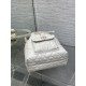 Replica Perfetta Dior piccola borsa a secchiello Dior Caro Latte Macrocannage Bianco Imitazioni Fake