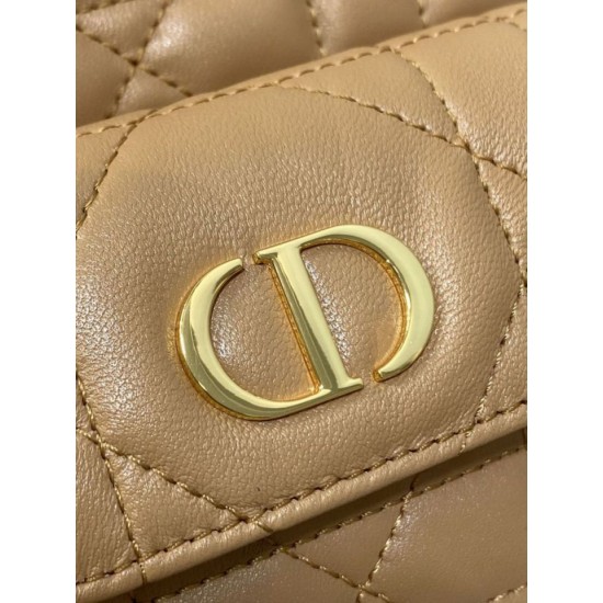 Replica Perfetta Dior piccola borsa a secchiello Dior Caro Latte Macrocannage Marrone Imitazioni Fake