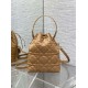 Replica Perfetta Dior piccola borsa a secchiello Dior Caro Latte Macrocannage Marrone Imitazioni Fake