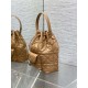 Replica Perfetta Dior piccola borsa a secchiello Dior Caro Latte Macrocannage Marrone Imitazioni Fake