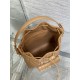 Replica Perfetta Dior piccola borsa a secchiello Dior Caro Latte Macrocannage Marrone Imitazioni Fake
