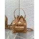 Replica Perfetta Dior piccola borsa a secchiello Dior Caro Latte Macrocannage Marrone Imitazioni Fake
