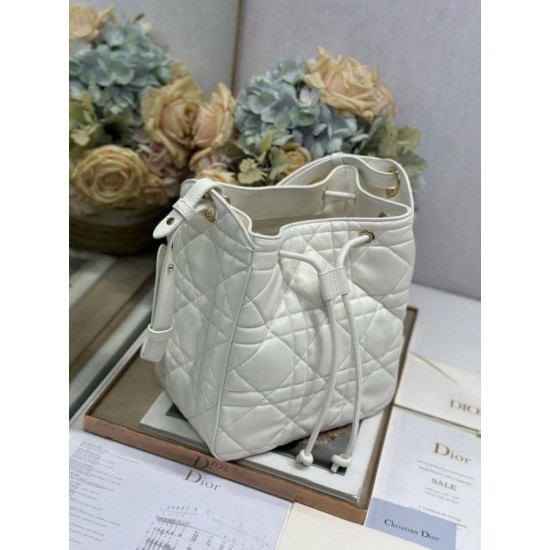 Replica Perfetta Borsa Dior D-Motion con cintura in pelle di agnello taglia 163 microchip bianca Imitazioni Fake
