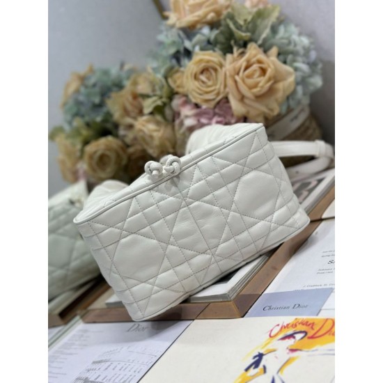Replica Perfetta Borsa Dior D-Motion con cintura in pelle di agnello taglia 163 microchip bianca Imitazioni Fake