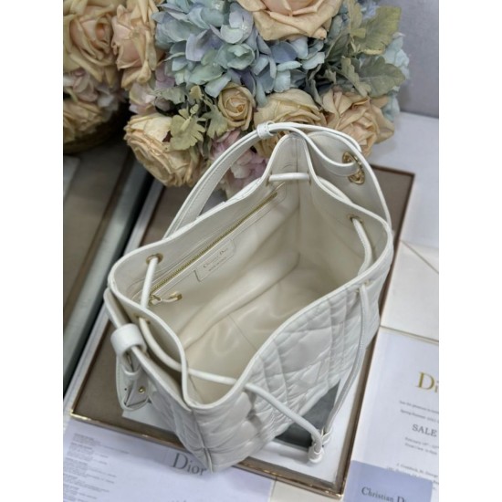 Replica Perfetta Borsa Dior D-Motion con cintura in pelle di agnello taglia 163 microchip bianca Imitazioni Fake