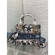 Replica Perfetta Borsa Dior Medium Lady D-Lite con ricamo Constellation Blu/Bianco Imitazioni Fake