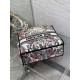 Replica Perfetta Borsa Dior Lady D-Lite media con ricamo floreale multicolore Imitazioni Fake