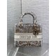 Replica Perfetta Borsa Christian Dior Medium Lady D-Lite con motivo ricamato latte  Imitazioni Fake