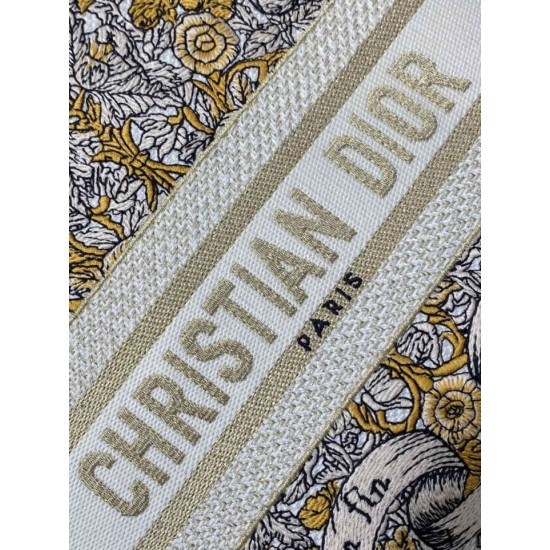 Replica Perfetta Borsa Christian Dior Medium Lady D-Lite con motivo ricamato latte  Imitazioni Fake