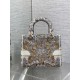 Replica Perfetta Borsa Christian Dior Medium Lady D-Lite con motivo ricamato latte  Imitazioni Fake
