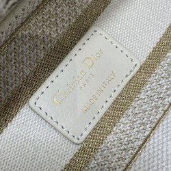 Replica Perfetta Borsa Christian Dior Medium Lady D-Lite con motivo ricamato latte  Imitazioni Fake