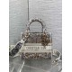 Replica Perfetta Borsa Christian Dior Medium Lady D-Lite con motivo ricamato latte  Imitazioni Fake