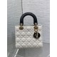 Replica Perfetta Dior Lady Dior My ABCDior Borsa piccola con manico superiore Nero/bianco Imitazioni Fake