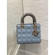 Replica Perfetta Dior Lady Dior My ABCDior Borsa piccola con manico superiore blu/grigio Imitazioni Fake