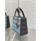 Replica Perfetta Dior Lady Dior My ABCDior Borsa piccola con manico superiore blu/grigio Imitazioni Fake