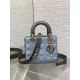 Replica Perfetta Dior Lady Dior My ABCDior Borsa piccola con manico superiore blu/grigio Imitazioni Fake