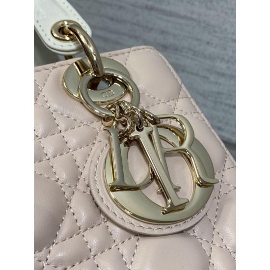Replica Perfetta Dior Lady Dior My ABCDior Borsa piccola con manico superiore rosa/bianco Imitazioni Fake