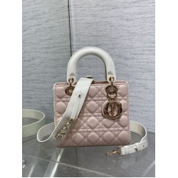 Replica Perfetta Dior Lady Dior My ABCDior Borsa piccola con manico superiore rosa/bianco Imitazioni Fake