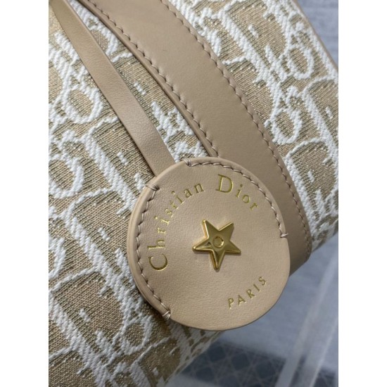 Replica Perfetta Borsa Dior Groove 20 in tela jacquard Dior Oblique beige Imitazioni Fake