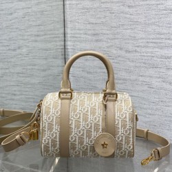 Replica Perfetta Borsa Dior Groove 20 in tela jacquard Dior Oblique beige Imitazioni Fake