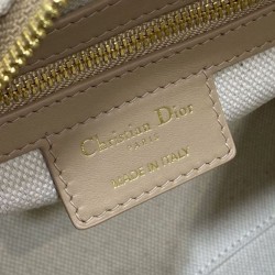 Replica Perfetta Borsa Dior Groove 20 in tela jacquard Dior Oblique beige Imitazioni Fake