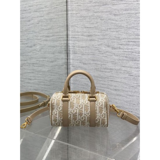 Replica Perfetta Borsa Dior Groove 16 in tela jacquard Dior Oblique beige Imitazioni Fake