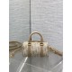 Replica Perfetta Borsa Dior Groove 16 in tela jacquard Dior Oblique beige Imitazioni Fake