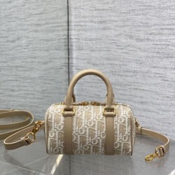 Replica Perfetta Borsa Dior Groove 16 in tela jacquard Dior Oblique beige Imitazioni Fake