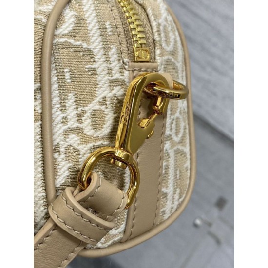 Replica Perfetta Borsa Dior Groove 16 in tela jacquard Dior Oblique beige Imitazioni Fake
