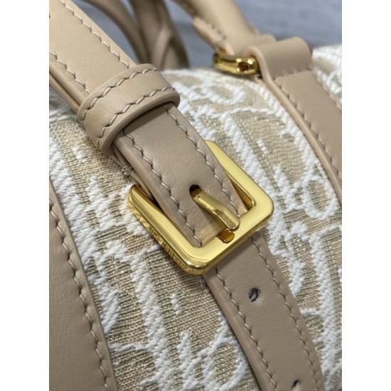 Replica Perfetta Borsa Dior Groove 16 in tela jacquard Dior Oblique beige Imitazioni Fake