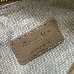 Replica Perfetta Borsa Dior Groove 16 in tela jacquard Dior Oblique beige Imitazioni Fake
