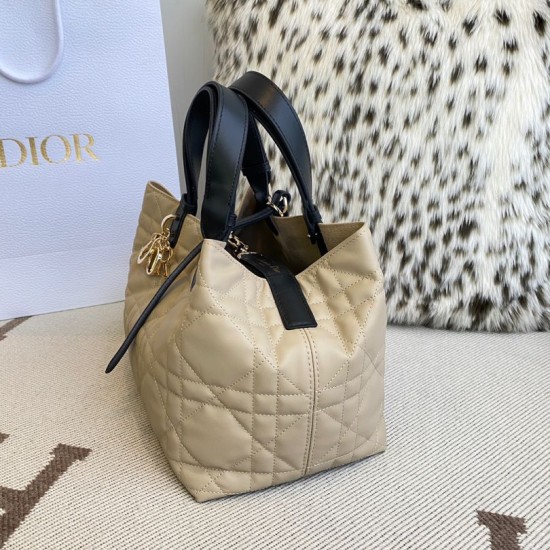 Replica Perfetta Borsa Dior Toujours Media Macrocannage Azzurro/Nero Imitazioni Fake