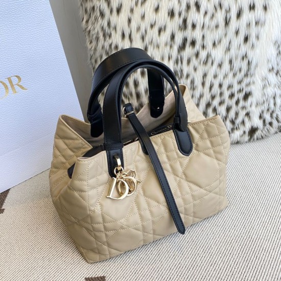 Replica Perfetta Borsa Dior Toujours Media Macrocannage Azzurro/Nero Imitazioni Fake
