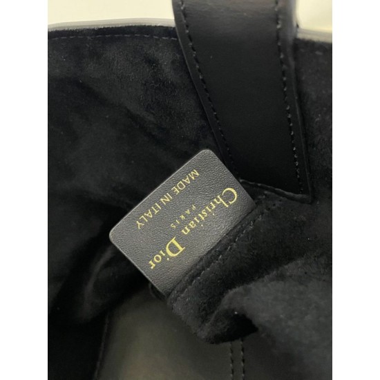 Replica Perfetta Borsa Tote Dior Toujours mini in Macrocannage nero Imitazioni Fake
