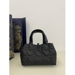 Replica Perfetta Borsa Tote Dior Toujours mini in Macrocannage nero Imitazioni Fake