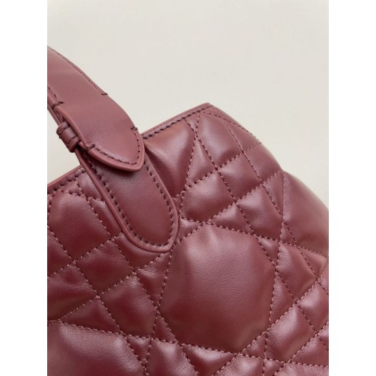 Replica Perfetta Borsa Dior Media Dior Toujours in Macrocannage bordeaux Imitazioni Fake