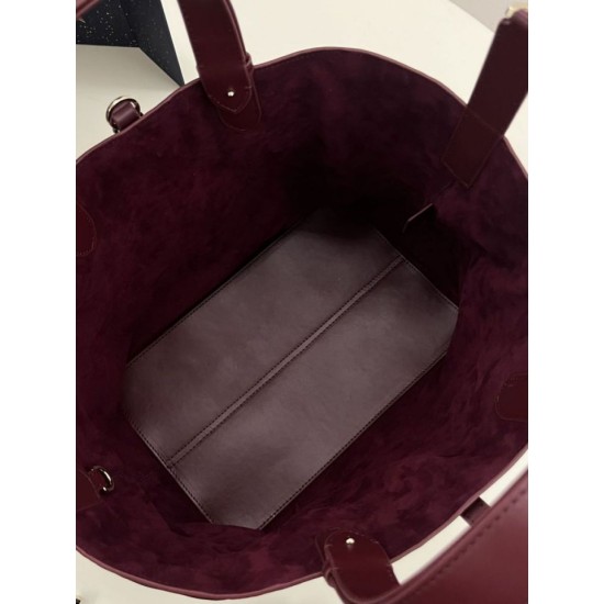 Replica Perfetta Borsa Dior Media Dior Toujours in Macrocannage bordeaux Imitazioni Fake