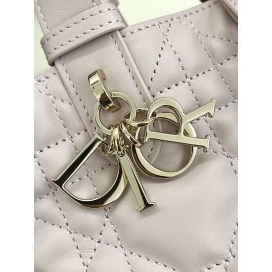 Replica Perfetta Borsa Tote Dior Toujours mini in Macrocannage rosa Imitazioni Fake