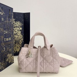 Replica Perfetta Borsa Tote Dior Toujours mini in Macrocannage rosa Imitazioni Fake