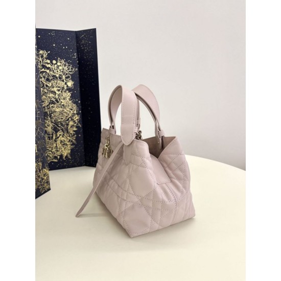 Replica Perfetta Borsa Tote Dior Toujours mini in Macrocannage rosa Imitazioni Fake
