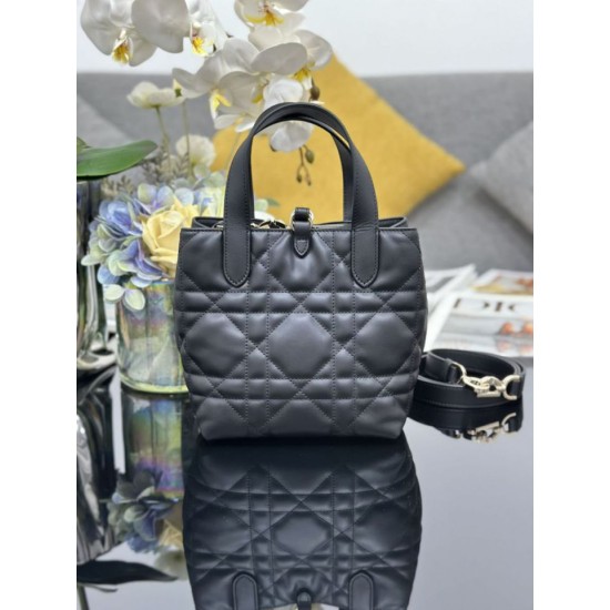 Replica Perfetta Borsa Dior Toujours Vertical Tote piccola con portafortuna Nero Imitazioni Fake