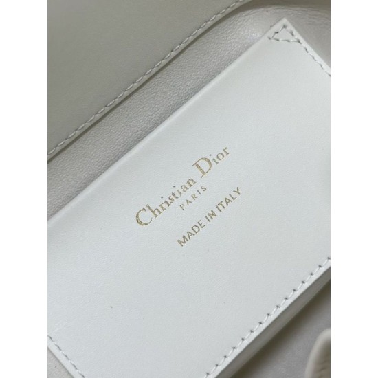 Replica Perfetta Borsa Dior Toujours Vertical Tote piccola con portafortuna bianco Imitazioni Fake
