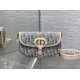 Repliche Borsa Dior Bobby media East-West Dior Oblique jacquard blu Imitazioni False Outlet Online